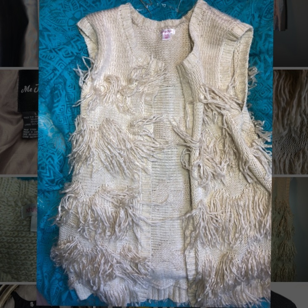 Fringed Long Sweater Vest